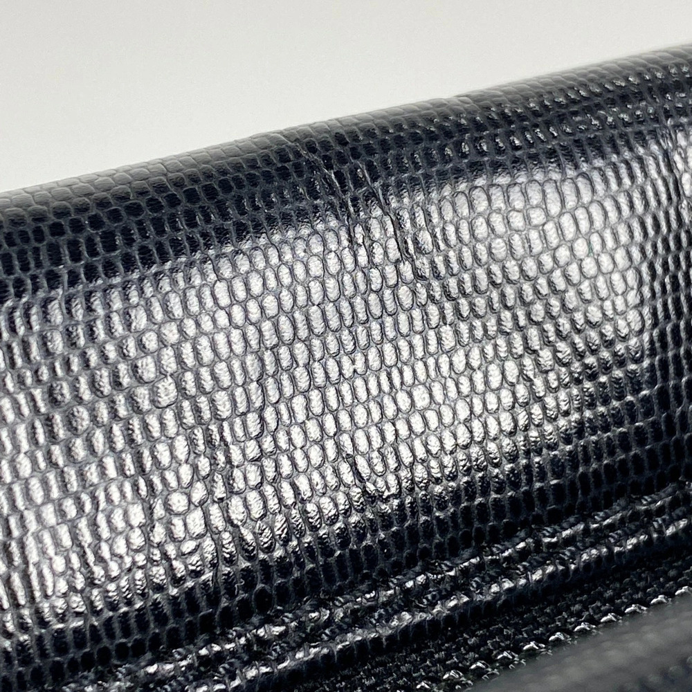 Celine Circle Logo Clutch Bag Shoulder Leather Black - Picture 5 of 6